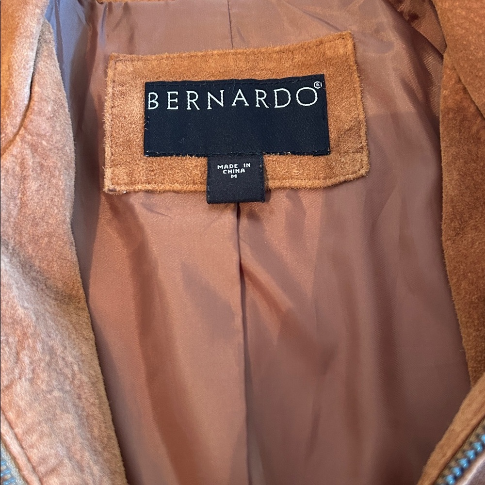 Women’s Vintage Bernardo Tan Suede leather Jacket. Size M - Picture 3 of 13